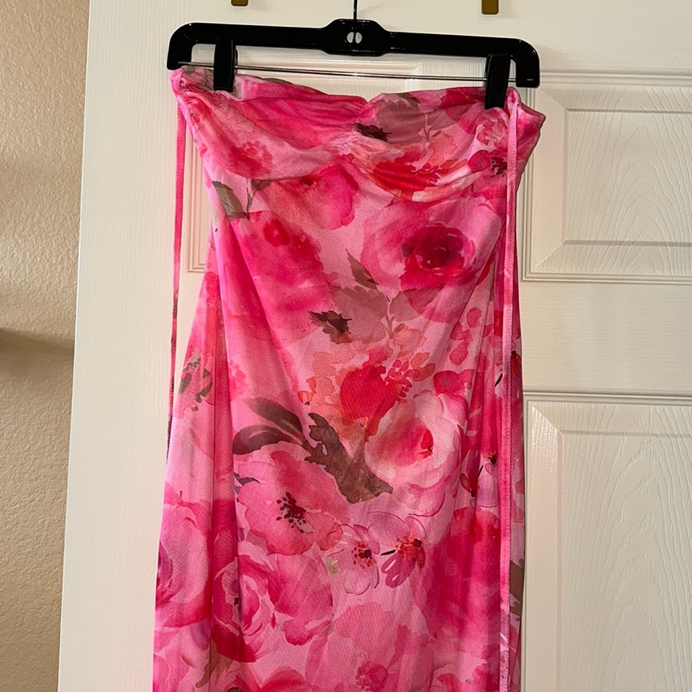 WOMEN SHEIN Floral Halter Midi Dress